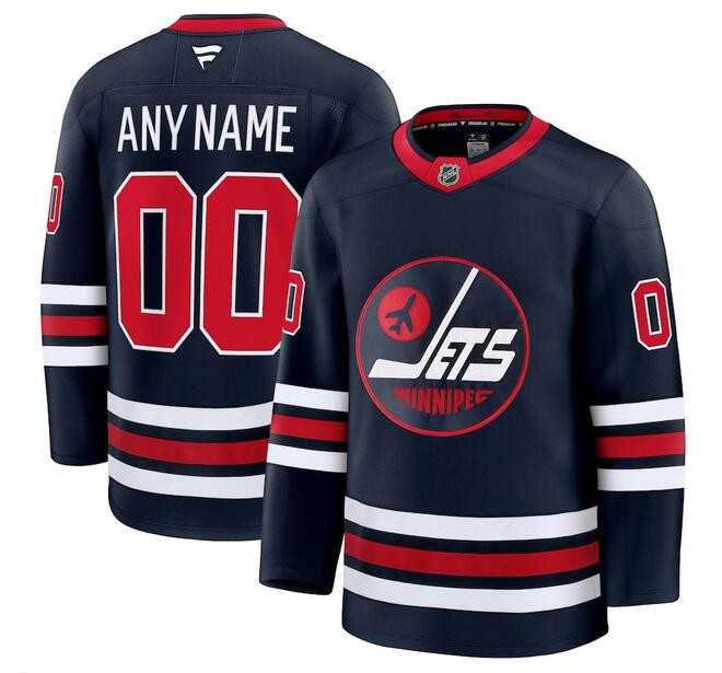 Mens Winnipeg Jets Active Player Custom Navy 2024-25 Alternate Stitched Hockey Jersey
